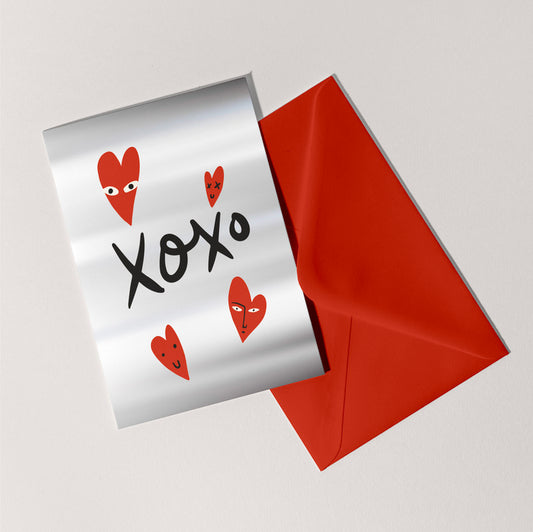 XOXO Hearts Card | Valentines | Love | Anniversary