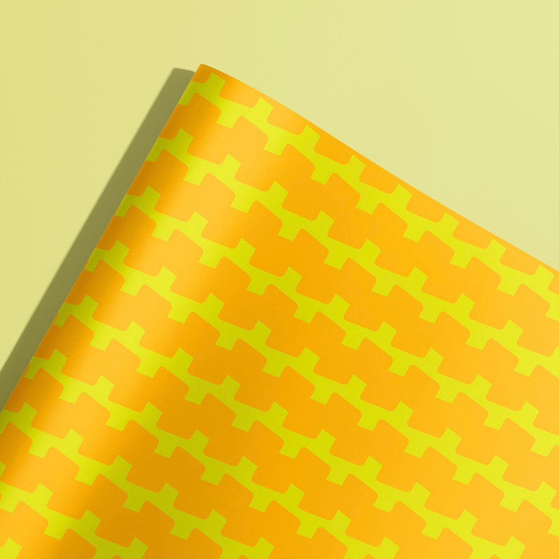Block Shapes Orange Gift Wrap | Wrapping Paper