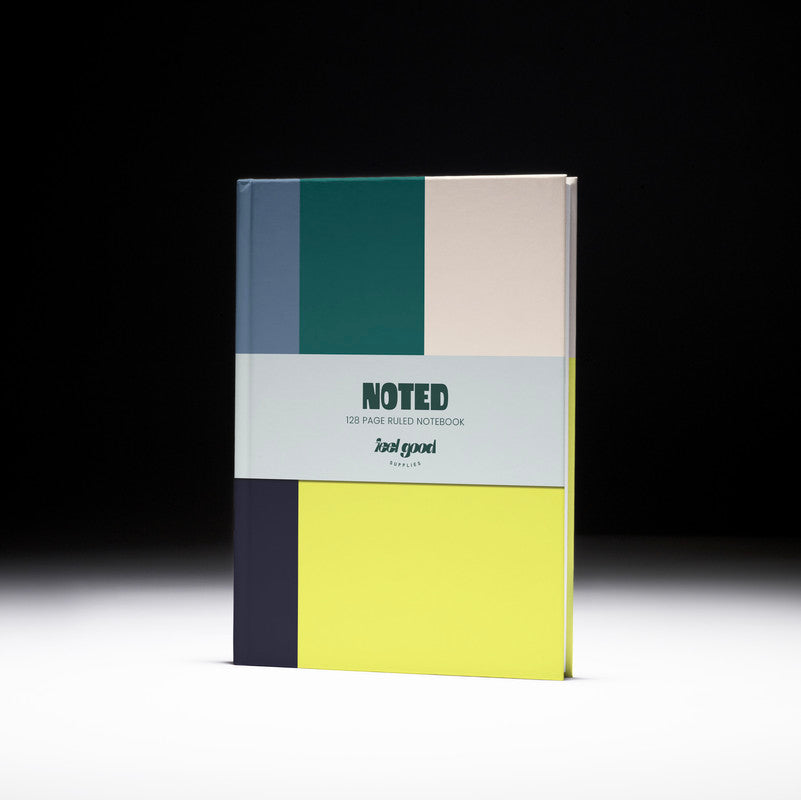 Colourblock A5 Hardback Notebook | Green and Grey