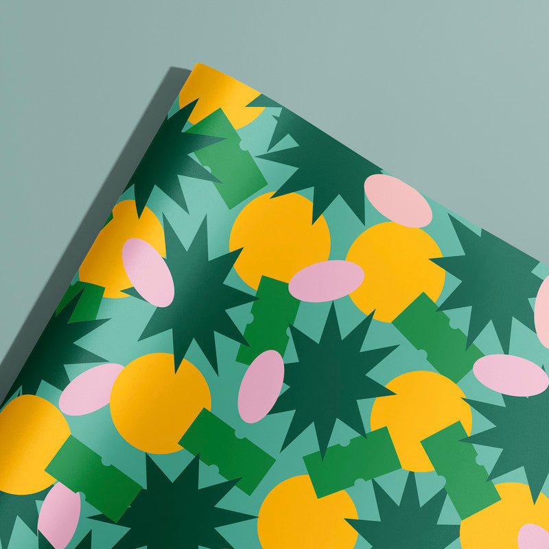 Stickers Green Gift Wrap | Wrapping Paper