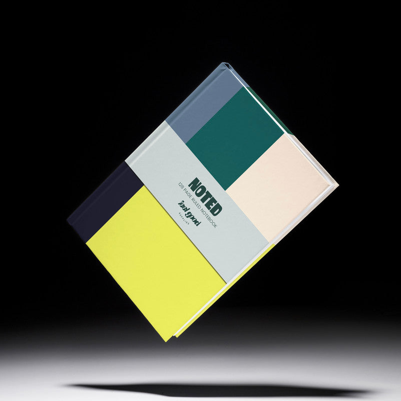 Colourblock A5 Hardback Notebook | Green and Grey