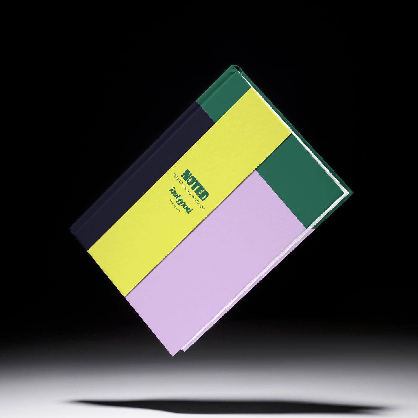 Colourblock A5 Hardback Notebook | Green and Lilac