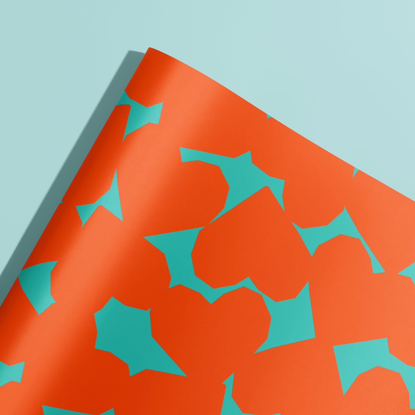 Chunky Heart Orange Gift Wrap | Wrapping Paper