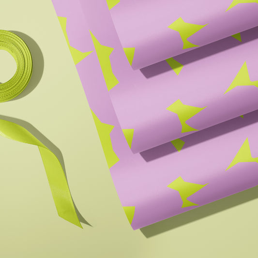 Chunky Heart Lilac Gift Wrap | Wrapping Paper