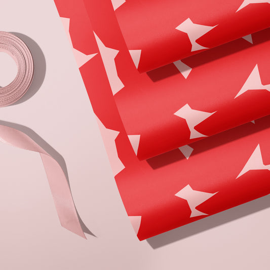 Chunky Heart Red Gift Wrap | Wrapping Paper