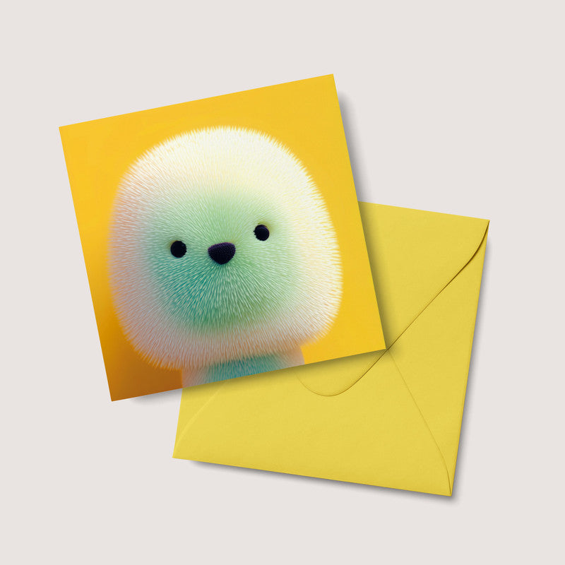 All-Occasion Greeting Card with Cute Fuzzy Characters – Blank Eco-Friendly Card UK