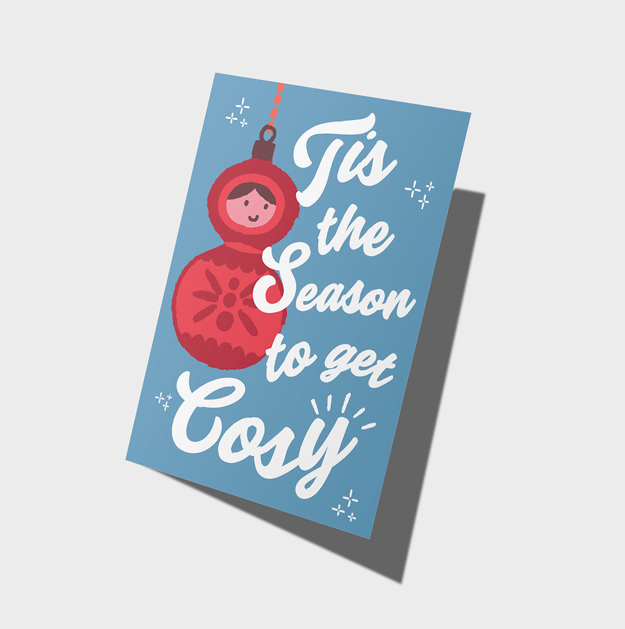Cosy Christmas Bauble Card | Christmas Card | Santa Christmas Card | Merry Christmas Card | Holiday Card | Seasonal Card | Xmas Card | Xmas Decoration