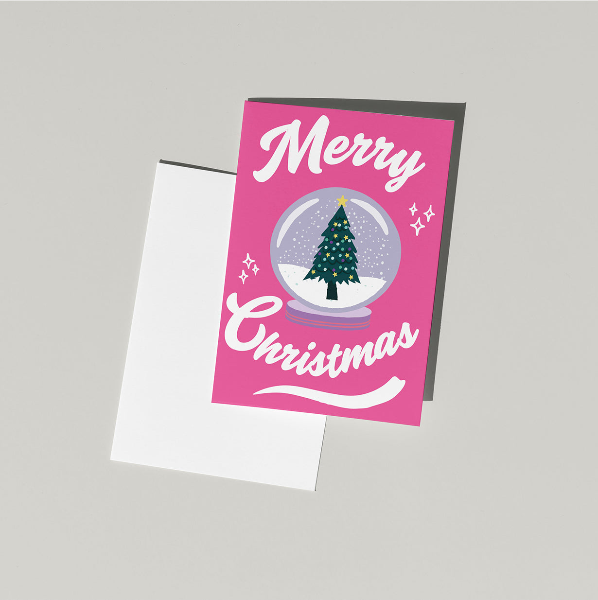 Christmas Snow Globe Card | Merry Christmas Card | Christmas Tree Card | Holiday Card | Seasonal Card