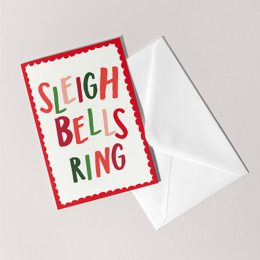 Sleigh Bells Rings Card | Christmas Holiday