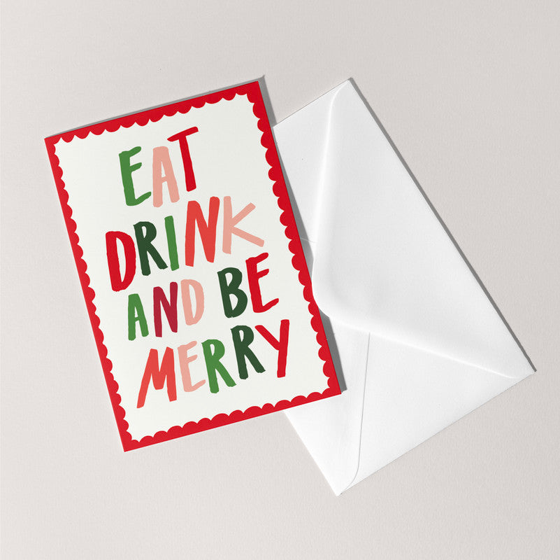 Eat, Drinkand Be Merry Card | Christmas Holiday