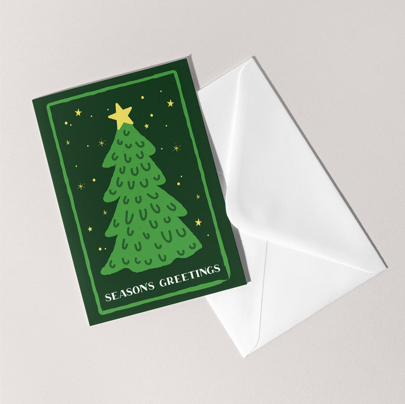 Christmas Tree Illustration Holiday Card