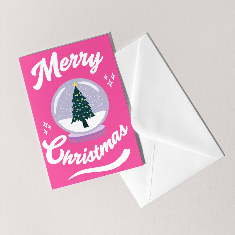 Christmas Snow Globe Card | Holiday Seasonal