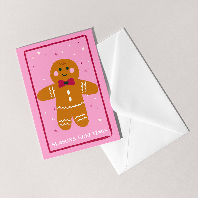 Christmas Gingerbread Illustration Holiday Card