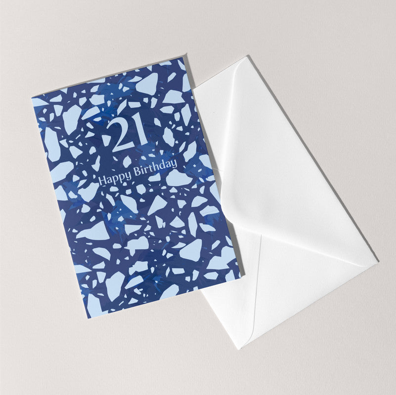 21 Terrazzo Birthday Card | Twenty First Milestone Age