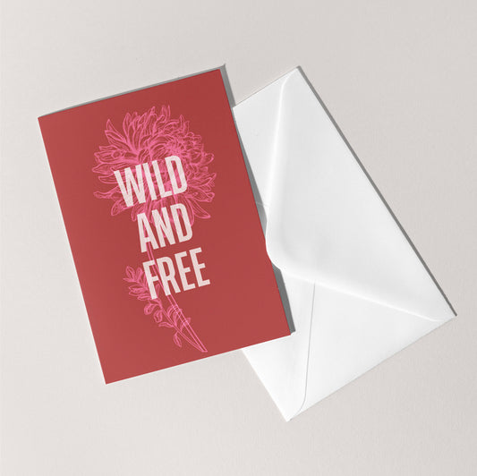 Wild and Free Flower Card | Congratulations Celebration Birthday