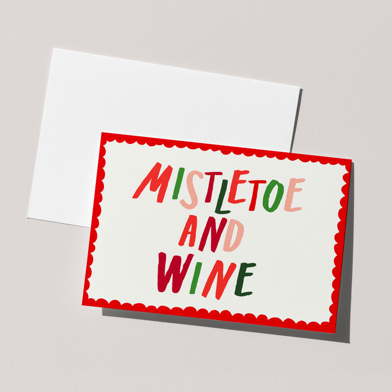 Mistletoe And Wine Card | Christmas Xmas