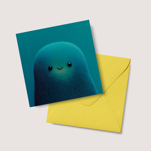 Cute Friendship Card to Brighten Their Day – Colourful Fuzzy Characters – Blank Inside