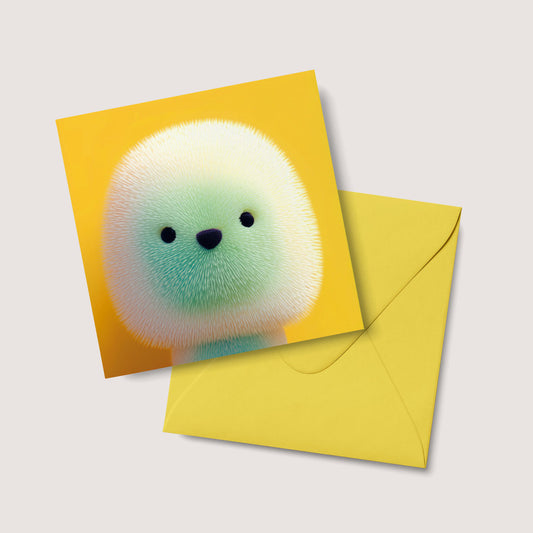 All-Occasion Greeting Card with Cute Fuzzy Characters – Blank Eco-Friendly Card UK