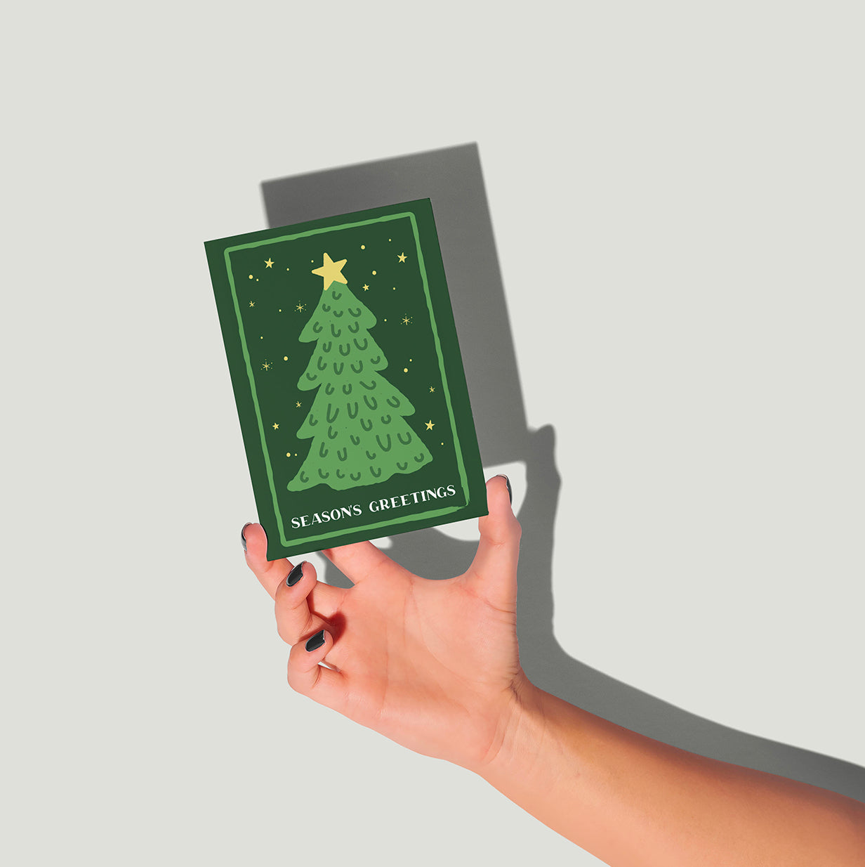 Christmas Tree Illustration Holiday Card | Christmas Tree Card | Decorated Tree Christmas Card | Fun Christmas Card | Quirky Holiday Card | Colourful Christmas Card