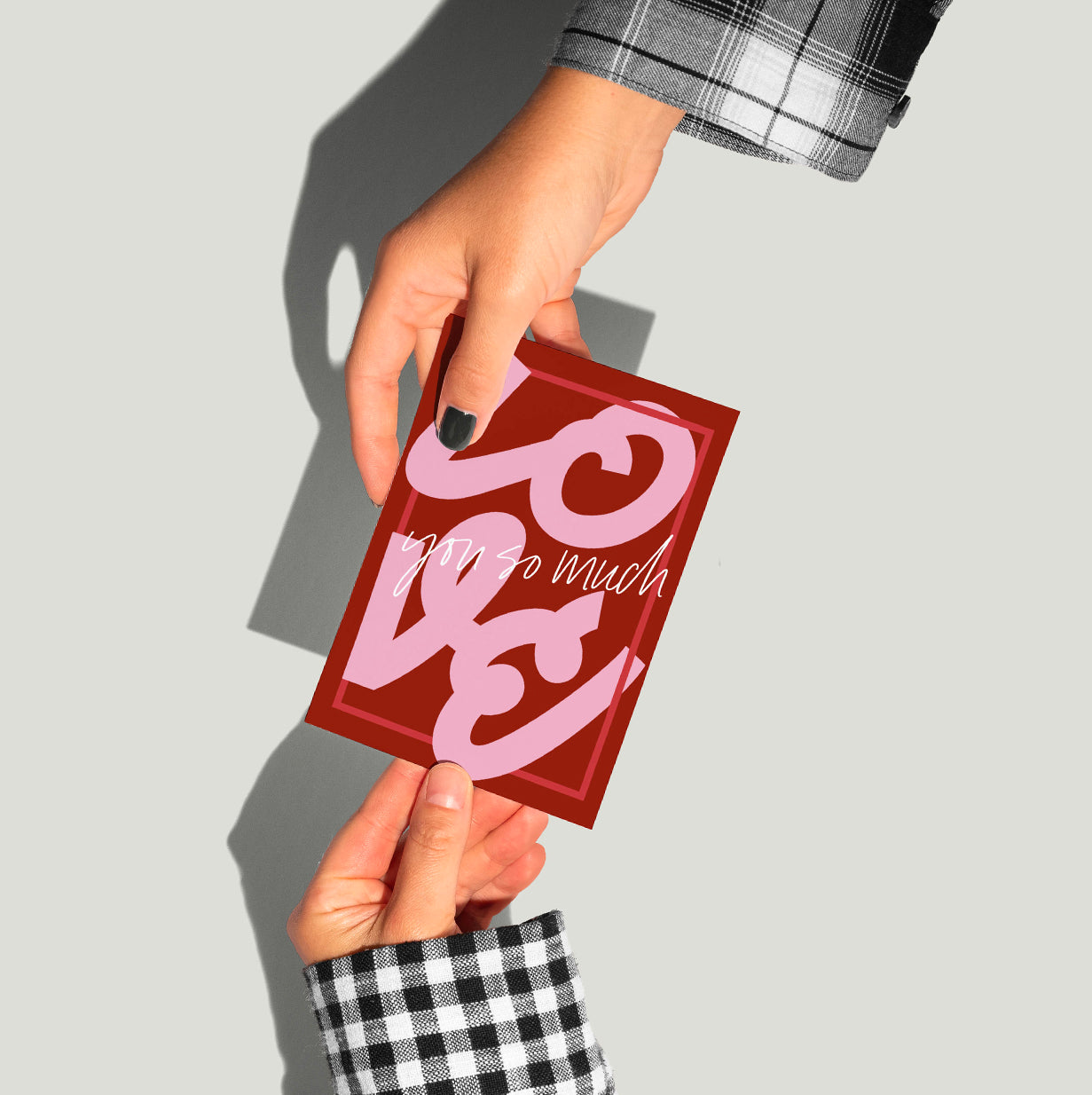 Love You Card | Flow Type | Typographic Card | Anniversary Card | Valentines