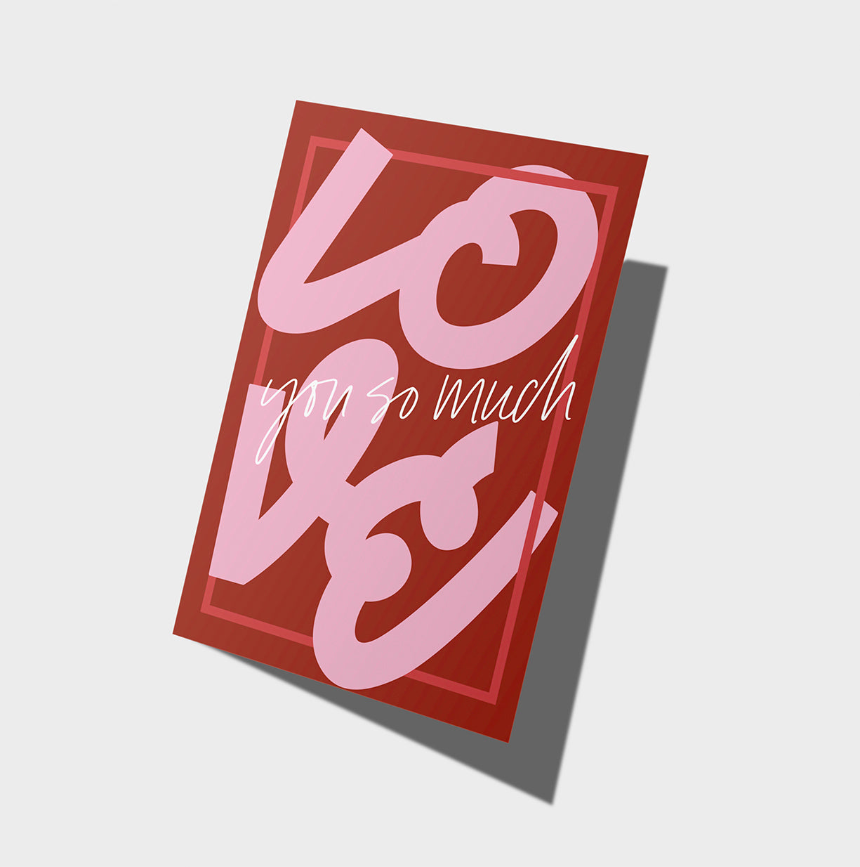 Love You Card | Flow Type | Typographic Card | Anniversary Card | Valentines