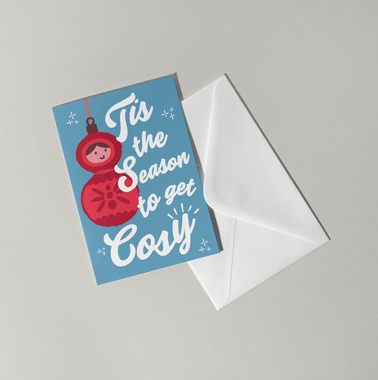 Cosy Christmas Bauble Card | Christmas Card | Santa Christmas Card | Merry Christmas Card | Holiday Card | Seasonal Card | Xmas Card | Xmas Decoration