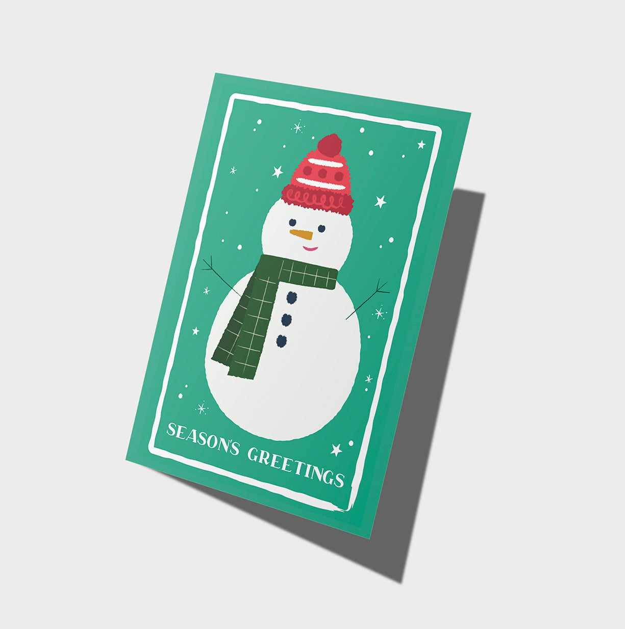Festive Snowman Illustration Holiday Card | Snowman Christmas Card | Colourful Christmas Card | Fun Christmas Card | Quirky Holiday Card | Colourful | Kids Christmas Card
