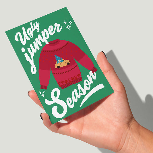 Ugly Christmas Jumper Card | Christmas Tradition Card | Merry Christmas Card | Holiday Card | Seasonal Card