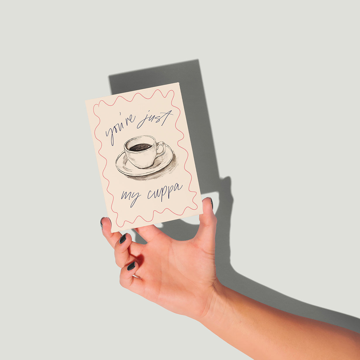 You're Just My Cuppa Card | Hand Drawn Illustration | Love Card | Anniversary | Coffee Tea Friendship | Appreciation