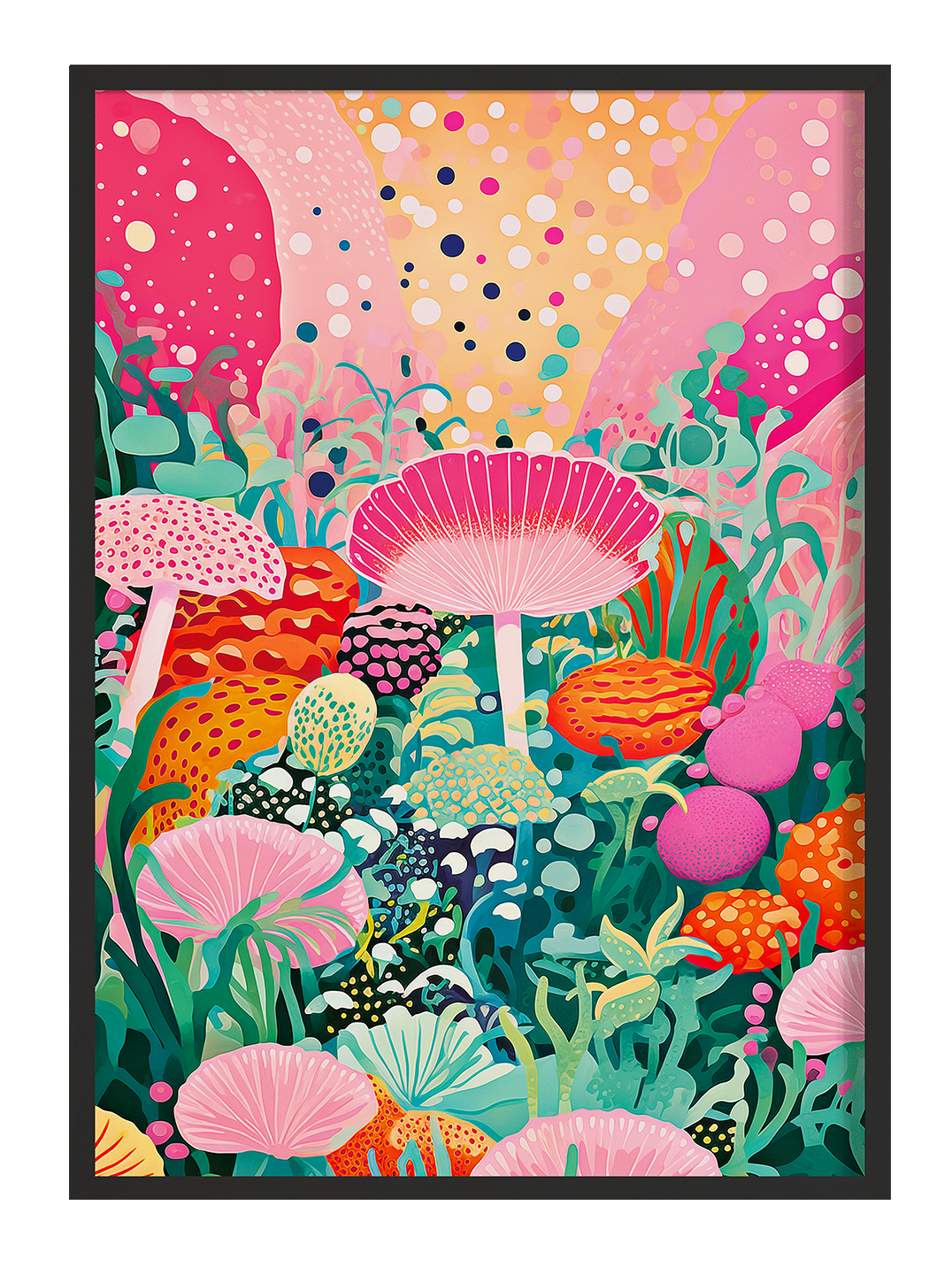 Mushroom Jungle | Wall art | Framed print